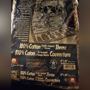 Double Jacquard Woven Throw Couverture, Country Cow